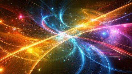 Wall Mural - Cosmic Nebula Vibrant Energy, Celestial Streams, Galactic Dance