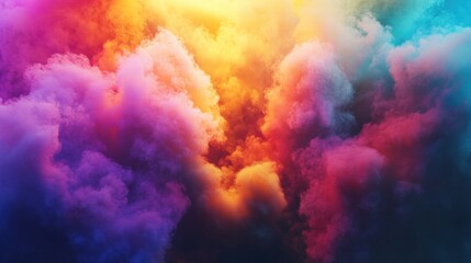 Aufkleber - Vibrant colors explode in an abstract formation creating a stunning visual display for creative needs and text placement. Generative AI