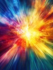 Aufkleber - Vibrant explosion of colors creating dynamic energy with ample copy space for text. Generative AI