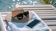 © Flux Imagery - Un gorro junto a unas gafas de sol y un móvil durante unas vacaciones