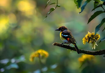 Wall Mural - bird on a branch