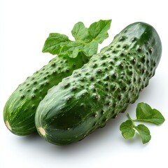 Wall Mural - photo of a cucumber, hd, isolated on white background. 