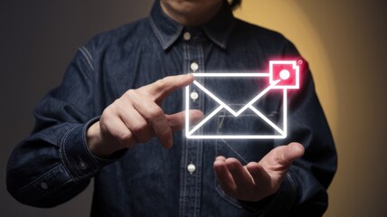 Poster - New Email Notification Interaction Concept: Floating Digital Interface Design for Online Communication