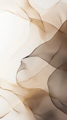 Fototapete - A delicate abstract piece using soft shades of grey and beige, with transparent, overlapping shapes and subtle gold detailing.