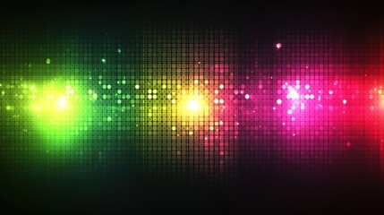 Aufkleber - Vibrant abstract mosaic with glowing pixelated elements creating a dynamic visual experience. Generative AI