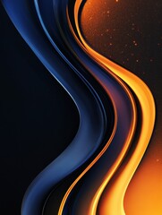 Aufkleber - Glossy waves in vibrant colors create an abstract composition with dynamic curves and a sense of fluidity and energy. Generative AI