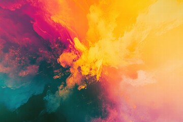 Aufkleber - Explosive blend of vibrant colors creating a stunning abstract background with space for text or design elements. Generative AI