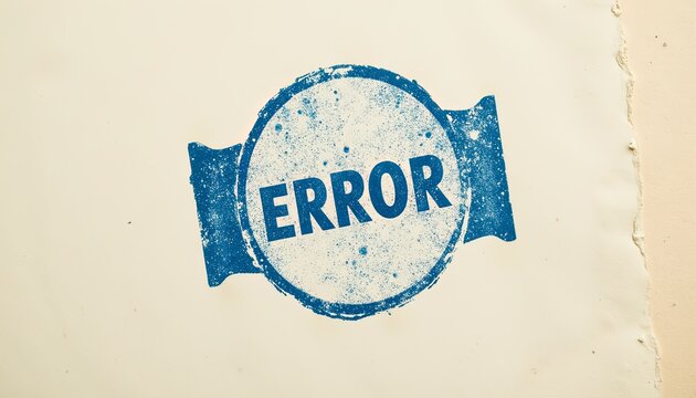 A blue and white stamp that says 