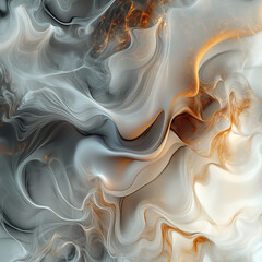 Aufkleber - Dynamic organic forms: flowing liquid streams, coffee swirls, milk textures, delicate light paths; soft color gradients, smoky clouds, bokeh effects, ink abstraction in water
