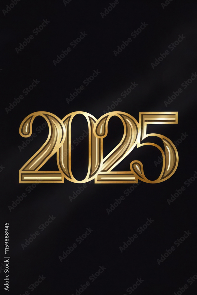 Celebrate New Year 2025: Simple and Modern Vertical Greeting Card ...