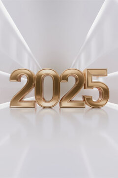 2025 Celebration Card: Minimalist Vertical Design for Greetings