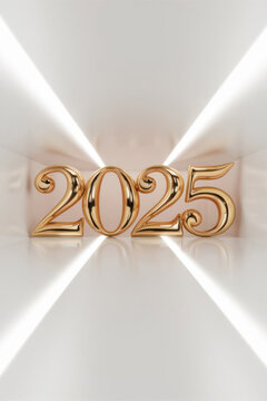 Happy 2025: Simple, Modern Vertical New Year Card Perfect for Social Media