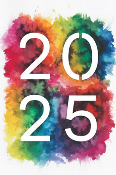 Celebrate the New Year: Clean and Minimalist 2025 Vertical Card Design