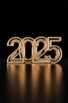 Simple and Elegant New Year Card for 2025 in Vertical Format