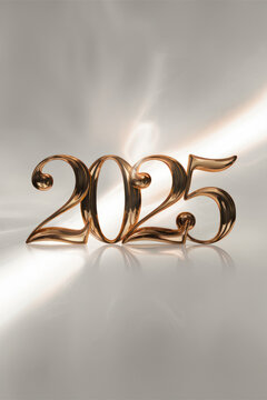 Happy New Year 2025: Simple Vertical Card Design with Ample Text Space