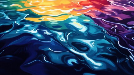 Poster - Vibrant Reflections on Open Water Surface