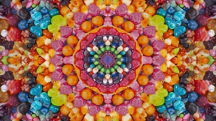 Poster - Colorful candy kaleidoscope pattern background. (1)