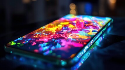 Poster - Vibrant colorful abstract art displayed on a smartphone screen.