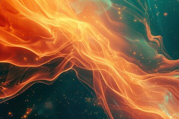 Aufkleber - Abstract colorful wave patterns create a dynamic display of light and movement in a dark background environment