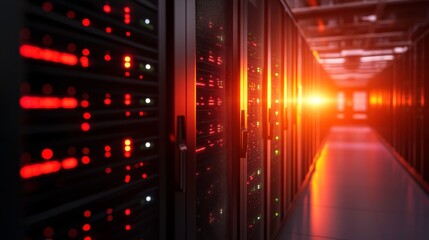 Poster - AI and Machine Learning Server Room in Soft Light