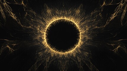 glowing golden ring on black background.