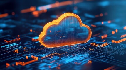 Poster - Digital Cloud Technology Visualization with Ambient Lighting