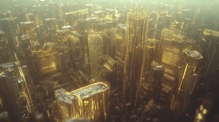 Poster - Futuristic Cityscape with Precision Chip Design