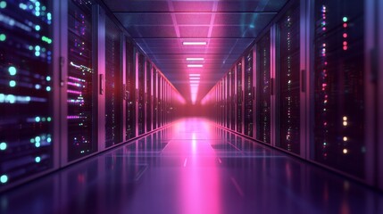 Poster - Futuristic Machine Learning Server Room Visuals