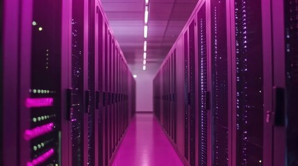 Poster - High-Tech Server Center with Cooling Animation Effect