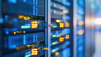 Poster - Industrial Server Rack with Cooling Visuals