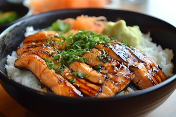 Wall Mural - Salmon sushi bowl made at home