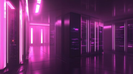 Poster - Interactive AI Visuals in a Soft Light Server Room