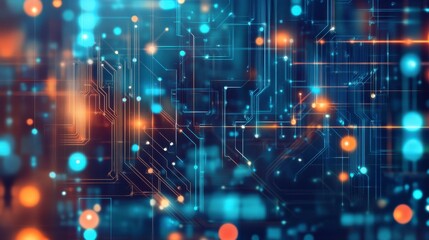 Fototapete - Microchip Fabrication and Design Technology Background