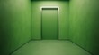 © ArtStockVault - Modern Elevator Interior With Green Screen Panel for Futuristic Design and Digital Replacement in Architecture and Virtual Environments