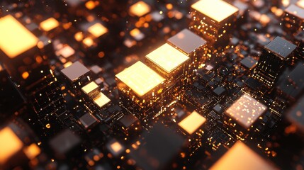 Poster - Quantum Computing Chip Animation in Radiant Lighting