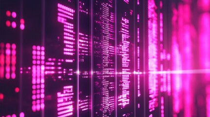 Leinwandbilder - Rotating Digital Chains in a Futuristic Tech Network