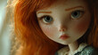© Thiago - Red-haired doll, freckled face, wistful gaze. Wistful. Illustration