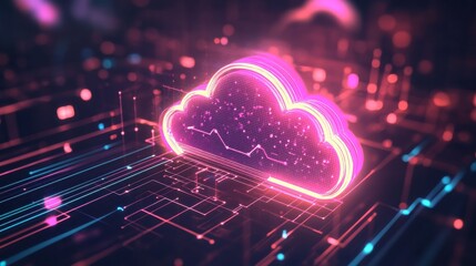 Poster - Vibrant Tech Cloud Concept for Business Solutions