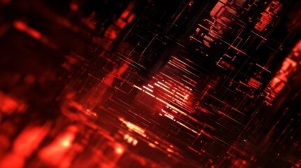 Poster - Abstract Digital Interface in High Contrast Red