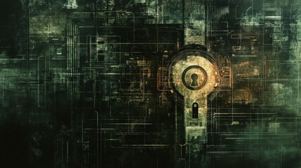 Leinwandbilder - Abstract Layered Graphics of Digital Authentication Concept