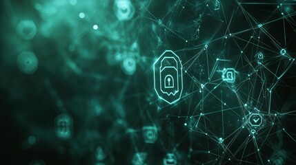 Leinwandbilder - Abstract Security Technology Background with Symbols