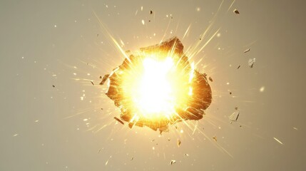 Leinwandbilder - Bright Dynamic Explosion with Clean Background