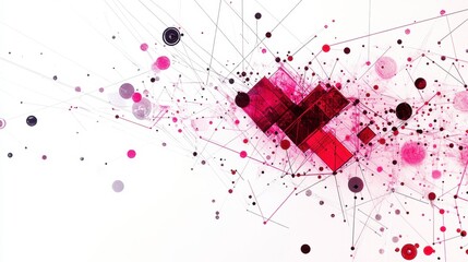 Leinwandbilder - Data Flow Imagery in High Contrast on White Background
