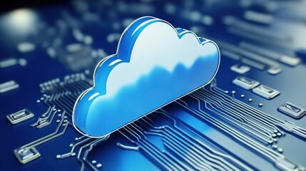 Poster - Digital Cloud Computing Concept with Clean Background