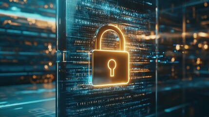 Poster - Digital Security Interface with Soft Light Background