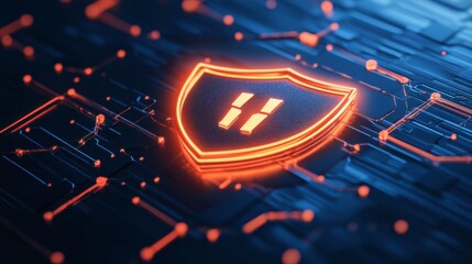 Leinwandbilder - Dynamic Software Shield on Clean Background