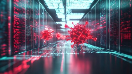 Leinwandbilder - Futuristic Data Flow with High Contrast Imagery