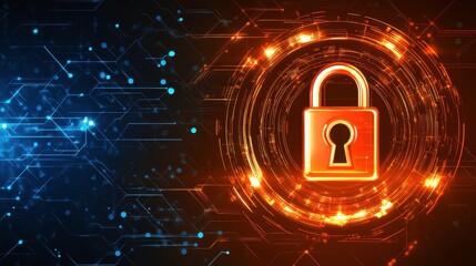 Fototapete - Secure Data Protection Concept with Bright Graphics