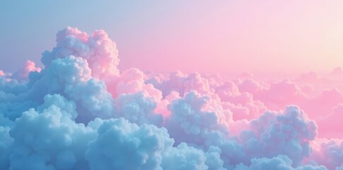 Wall Mural - Subtle pink to blue ombre, soft cloud-like texture, ethereal, subtle