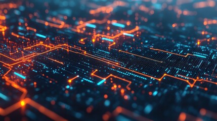 Leinwandbilder - Tech Background with Clean Overlay and Soft Light